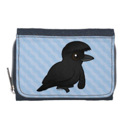 Long-wattled Umbrellabird Denim Wallet with Coin Purse