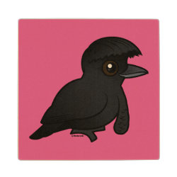 Long-wattled Umbrellabird 4 Inch Wooden Coaster