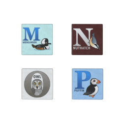 Birdorable M-N-O-P Stone Magnet Marble Magnet
