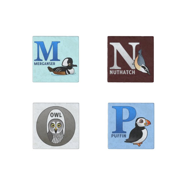Birdorable M-N-O-P Stone Magnet (Front)