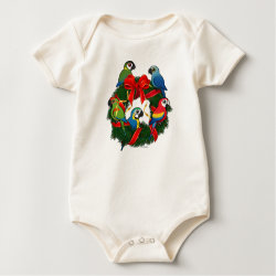 Birdorable Macaws Christmas Wreath Infant Organic Creeper
