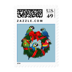 Birdorable Macaws Christmas Wreath Small Stamp 1.8