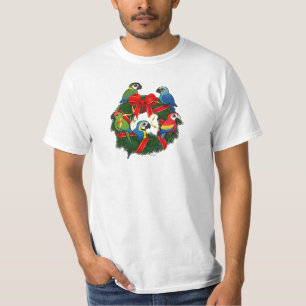 Birdorable Macaws Christmas Wreath T-Shirt