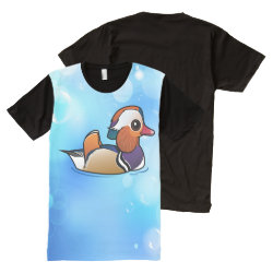 Mandarin Duck Men's American Apparel All-Over Printed Panel T-Shirt