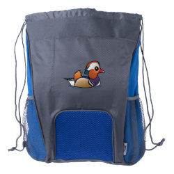 Mandarin Duck Drawstring Backpack with Bottle Holders