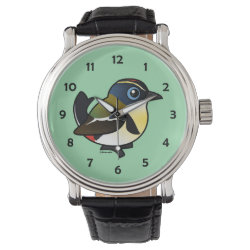 Many-colored Rush Tyrant Men's Vintage Black Leather Strap Watch