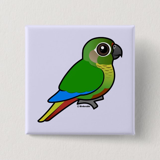 Birdorable Maroon-bellied Parakeet Pinback Button (Front)