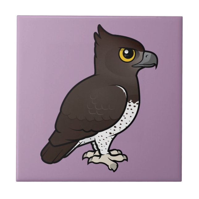 Birdorable Martial Eagle Ceramic Tile (Front)