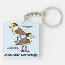Masked Lapwing subspecies Square Keychain (double-sided)