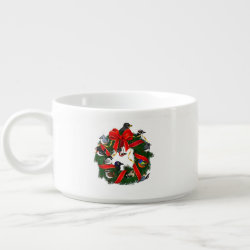 Birdorable NA Backyard Birds Christmas Wreath Chili Bowl