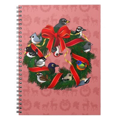 Birdorable NA Backyard Birds Christmas Wreath Notebook
