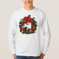 Birdorable NA Backyard Birds Christmas Wreath Men's Basic Long Sleeve T-Shirt