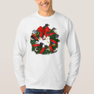 Birdorable NA Backyard Birds Christmas Wreath T-Shirt