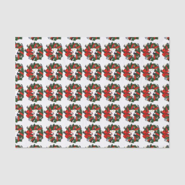 Birdorable NA Backyard Birds Christmas Wreath Tissue Paper (Front)
