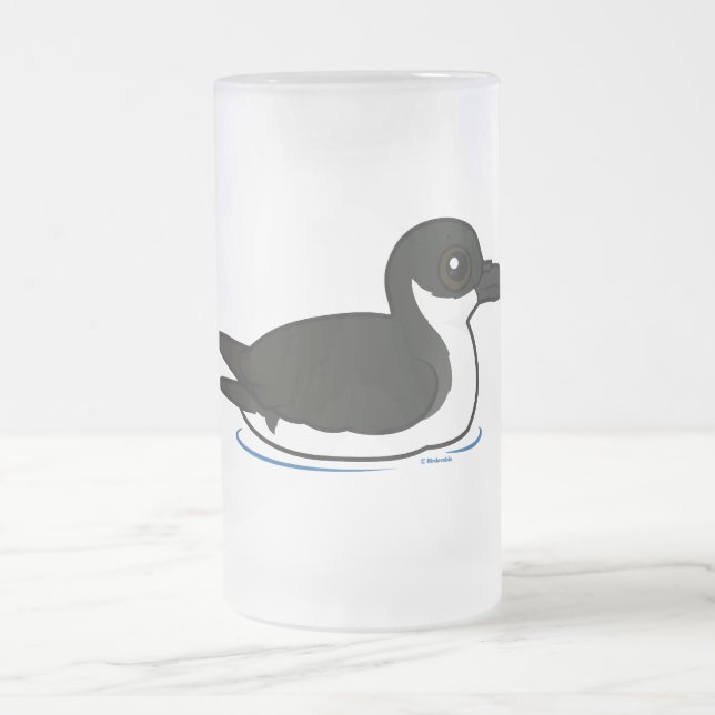 Birdorable Newell's Shearwater swim Frosted Glass Beer Mug (Center)
