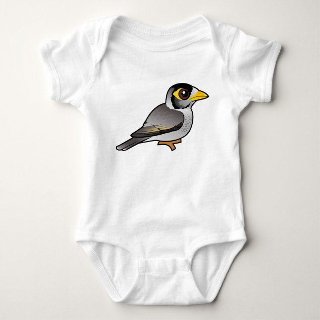 Birdorable Noisy Miner Baby Bodysuit (Front)