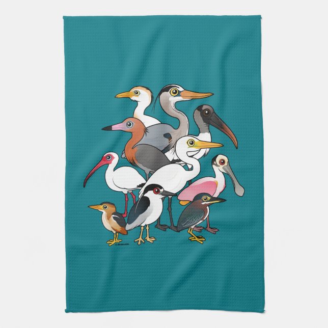 Birdorable North American Waders Kitchen Towel (Vertical)