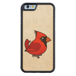 Male Northern Cardinal Carved ® iPhone 6 Bumper Wood Case