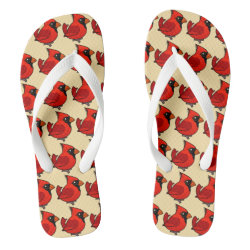 Male Northern Cardinal Adult Wide Straps Flip Flops