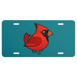 Male Northern Cardinal Aluminum License Plate