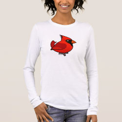 Male Northern Cardinal Women's Basic Long Sleeve T-Shirt