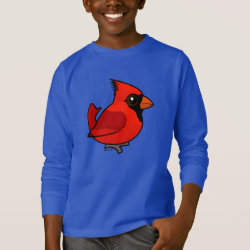 Male Northern Cardinal Kids' Basic Long Sleeve T-Shirt
