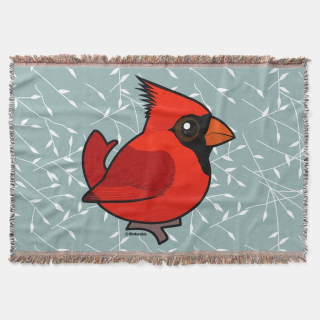 Male Northern Cardinal Throw Blanket Cute Bird Gifts