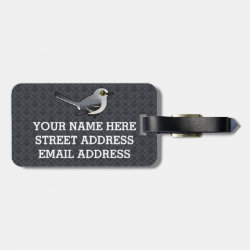 Northern Mockingbird Small Luggage Tag with leather strap