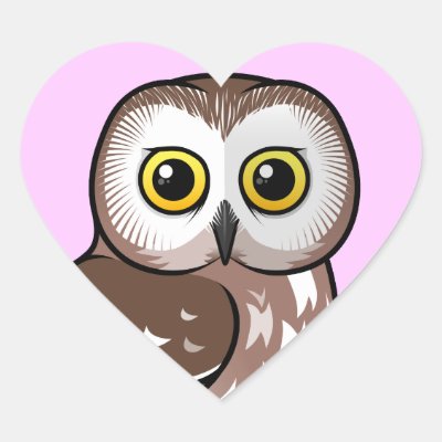 Birdorable Northern Saw-whet Owl Heart Sticker
