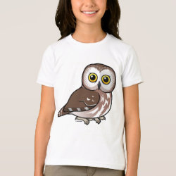 Northern Saw-whet Owl Girls' American Apparel Fine Jersey T-Shirt