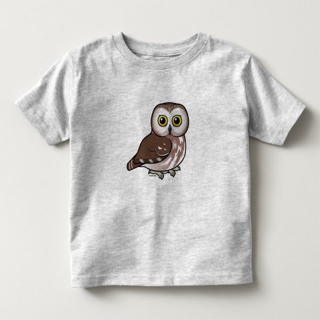 Birdorable Northern Saw-whet Owl Toddler T-shirt (Front)