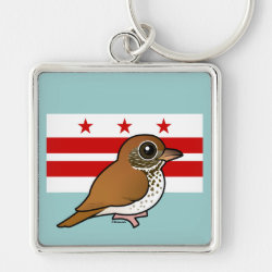 Official Birdorable of Washington, D.C.: Wood Thrush Premium Square Keychain