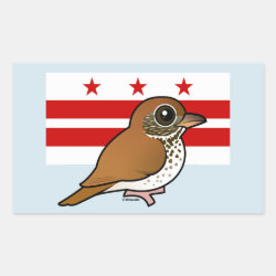 Official Birdorable of Washington, D.C.: Wood Thrush Rectangle Sticker