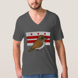 Official Birdorable of Washington, D.C.: Wood Thrush Men's American Apparel Fine Jersey V-neck T-Shirt