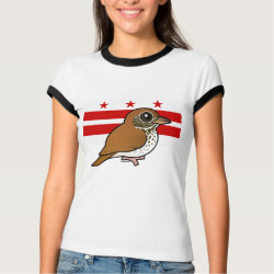 Official Birdorable of Washington, D.C.: Wood Thrush Ladies Ringer T-Shirt
