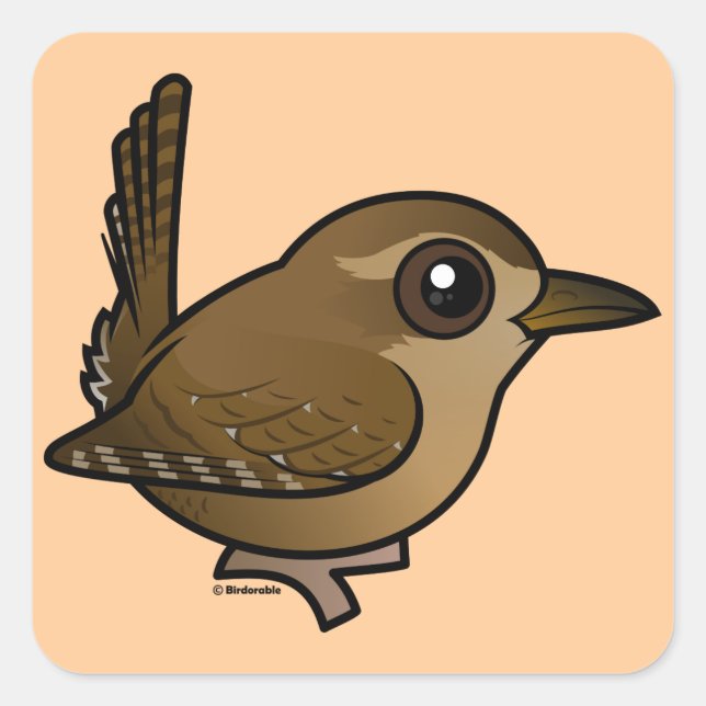 Birdorable Pacific Wren Square Sticker (Front)