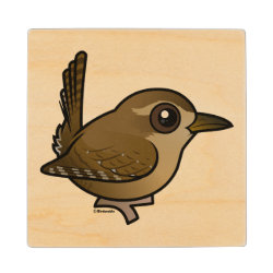 Pacific Wren 4 Inch Wooden Coaster