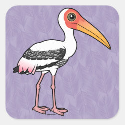 Painted Stork Square Sticker