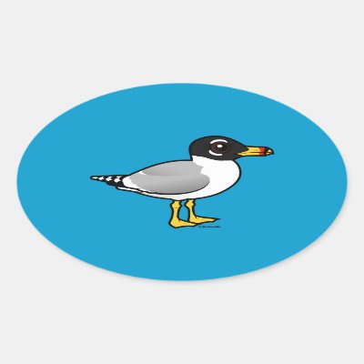 Birdorable Pallas's Gull Oval Sticker