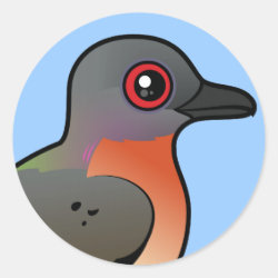Birdorable Passenger Pigeon Round Sticker