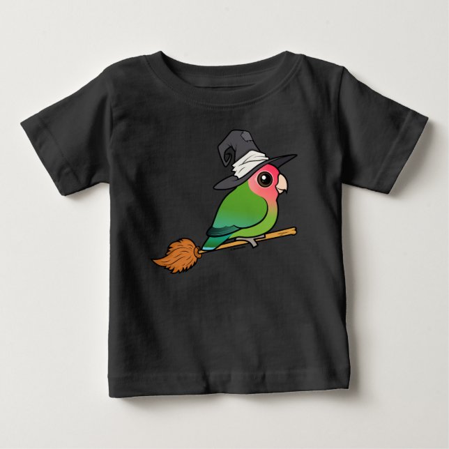 Birdorable Peach-faced Lovebird Halloween Witch Baby T-Shirt (Front)