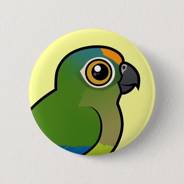 Birdorable Peach-fronted Parakeet Button (Front)