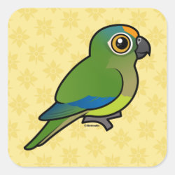 Birdorable Peach-fronted Parakeet Square Sticker