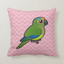 Birdorable Peach-fronted Parakeet Cotton Throw Pillow