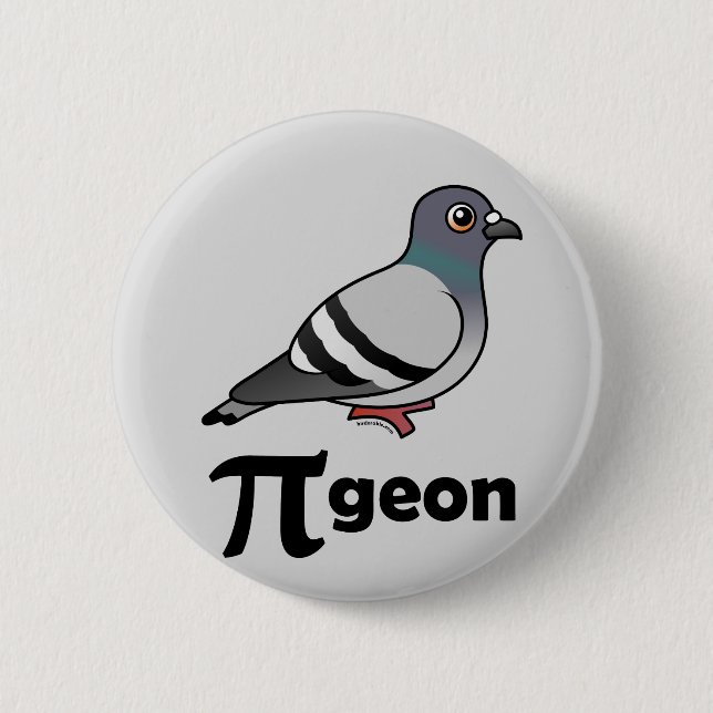 Birdorable PI-geon / Pigeon Pi Button (Front)