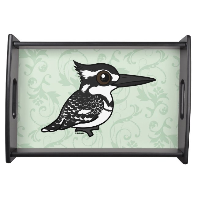 Birdorable Pied Kingfisher Serving Tray (Front)