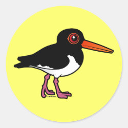 Birdorable Pied Oystercatcher Round Sticker