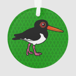 Birdorable Pied Oystercatcher Circle Acrylic Ornament