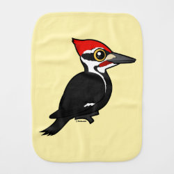 PIleated Woodpecker Burp Cloth