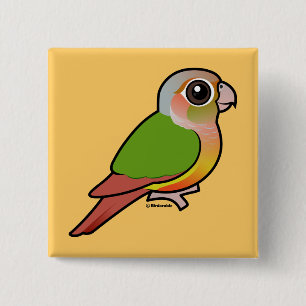 Birdorable Pineapple Green-cheeked Conure Button